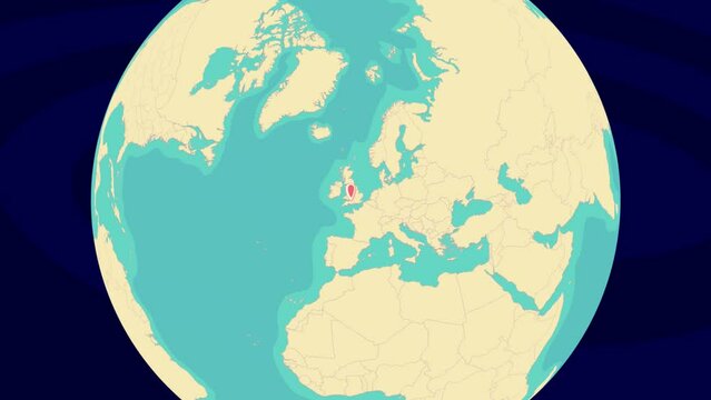 Zooming To Bristol Location On Stylish World Globe