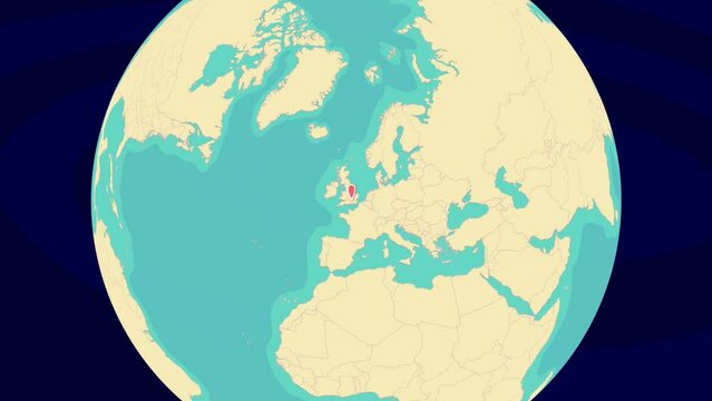 Zooming To Reading  Location On Stylish World Globe