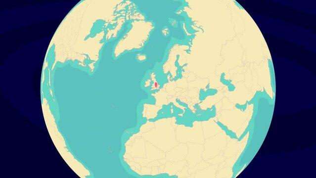 Zooming To Southampton Location On Stylish World Globe