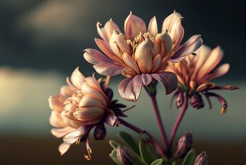 Abstract flowers background 3D Illustration