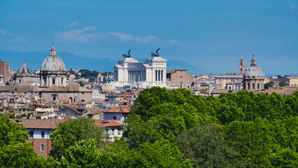 Fototapeta na wymiar Rome skyline on beautiful blue sky day