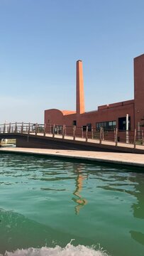 santa lucia riverboat ride in monterrey mexico, boat ride on the river seeing the attractions and architecture