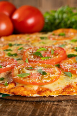 pizza with tomatoes