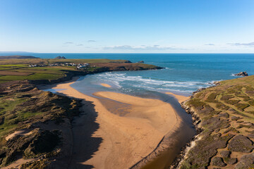 Newquay, Cornwall from the air in January 2023.