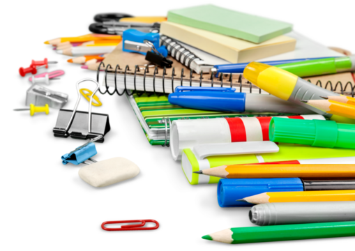 Big collection a color school supplies