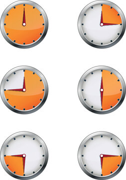 uhren, clocks, zeit, time, hours, watches, viertelstunde, halbe stunde, dreiviertel stunde, volle stunde, drei viertel stunde, tempo, beobachten, icon, minute, stunde, vektor, circle, alarm, symbol, b