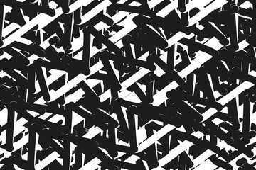 Black and White Line Segments Seamless Pattern