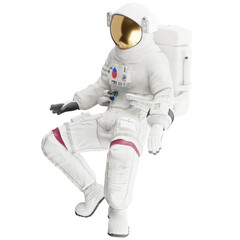 astronaut posing like space parson in-universe 3d render with transparent background	