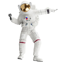 astronaut posing like space parson in-universe 3d render with transparent background	