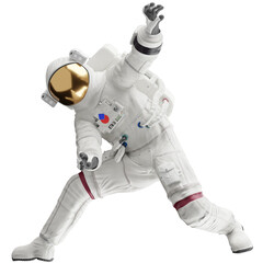 astronaut posing like space parson in-universe 3d render with transparent background	