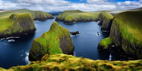 Ireland with green mountain beautiful scean 
