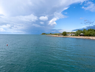 The hotels and yurts at Lake Issykkul.