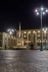 Fototapeta na wymiar The Fontana dell'Elefante in Piazza del Duomo
