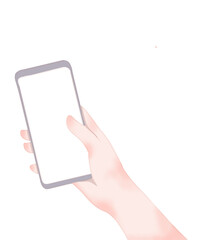 hand holding phone.