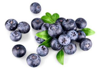 Natural fresh sweet blueberry with leaf
