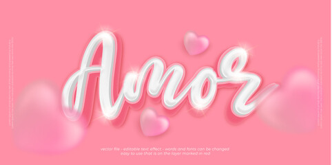 3d font style amor editable text effect