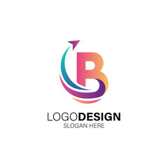 Letter B for travel and transportation logo design