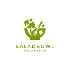 leaves for salad, vegan or healthy food logo design