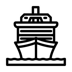 ship transport vehicle line icon vector. ship transport vehicle sign. isolated contour symbol black illustration