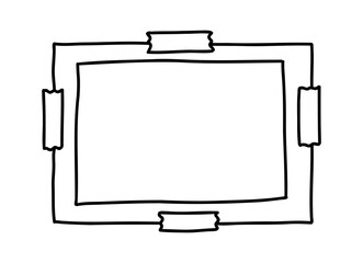 Doodle picture frame. Hand drawn vintage sketchy shape. Vector collection