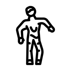 dead zombie line icon vector. dead zombie sign. isolated contour symbol black illustration