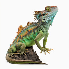 Fototapeta premium Basilisk Lizard full body image with white background ultra realistic