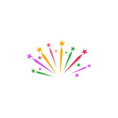 Fireworks filled outline icon