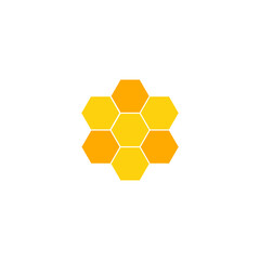 Honeycombs logo. Honey illustration