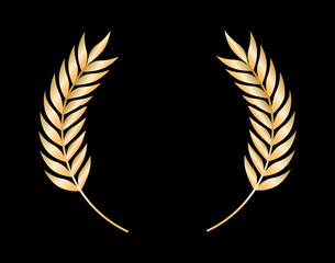 Gold film awards. Golden award wreaths. Vector illustration