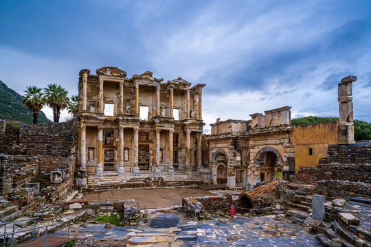 Ephesus Ancient City view in Turkey. Ephesus is great tourist attraction in Turkey.