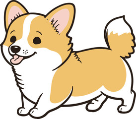 Corgi Dog Vector Cute Kawaii Corgi On White Background