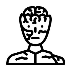 zombie evil line icon vector. zombie evil sign. isolated contour symbol black illustration