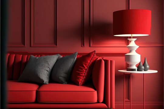 Red living room best sale