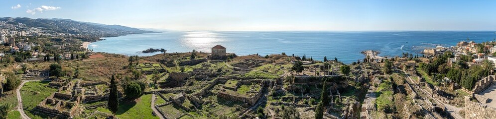 A view over Byblos from the Crusader's castle, Lebanon - obrazy, fototapety, plakaty