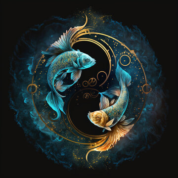 Illustration Sternzeichen Fische - Generative AI