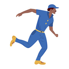 Isolated cute running male character cartoon Vector