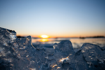 Ice and sunset