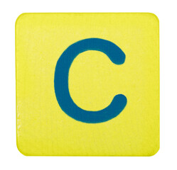 Letter Tile with Capital Letter C Isolated