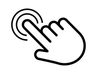 Click cursor set. Computer pointer hand and arrow icon. Press pick action element. Vector web interface elements.