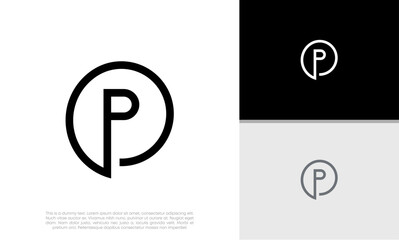 Initials P logo design. Initial Letter Logo.