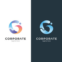 Letter G with wave logo concept