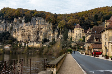 Fototapeta na wymiar La Roque Gageac old medieval town, Perigord Noir in Dordogne France.