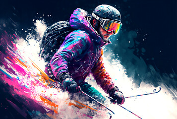Skier illustration
AI assist