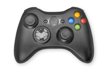 Black PS game controller with button