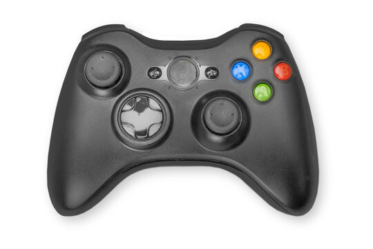 Black PS game controller with button
