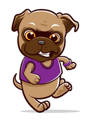 Pug is a running dog mascot