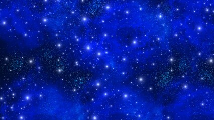 Fototapeta na wymiar Sky background material neon nebula fairy tale. Dreamy night with magic lights stars and fantasy hand-drawn cosmic texture illustration 