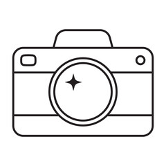 Photo camera line icon, camera vector icon.