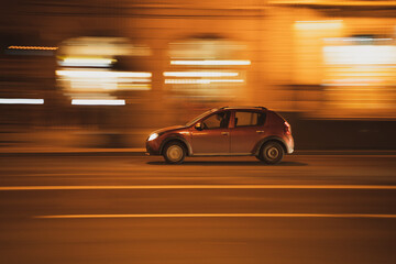 Fototapeta na wymiar fast moving car