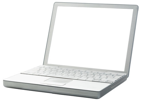 laptop with blank screen isolated on transparent background